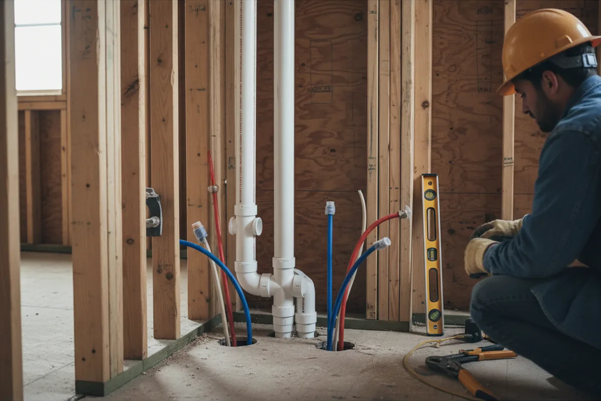 Drain and supply rough-in during Leak Detection in Eatonville