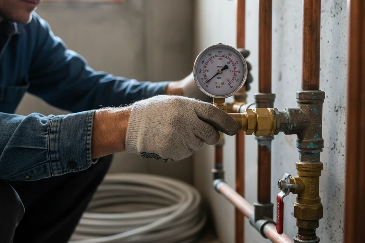 Pressure testing a repaired line during Water Line Repair in Eatonville